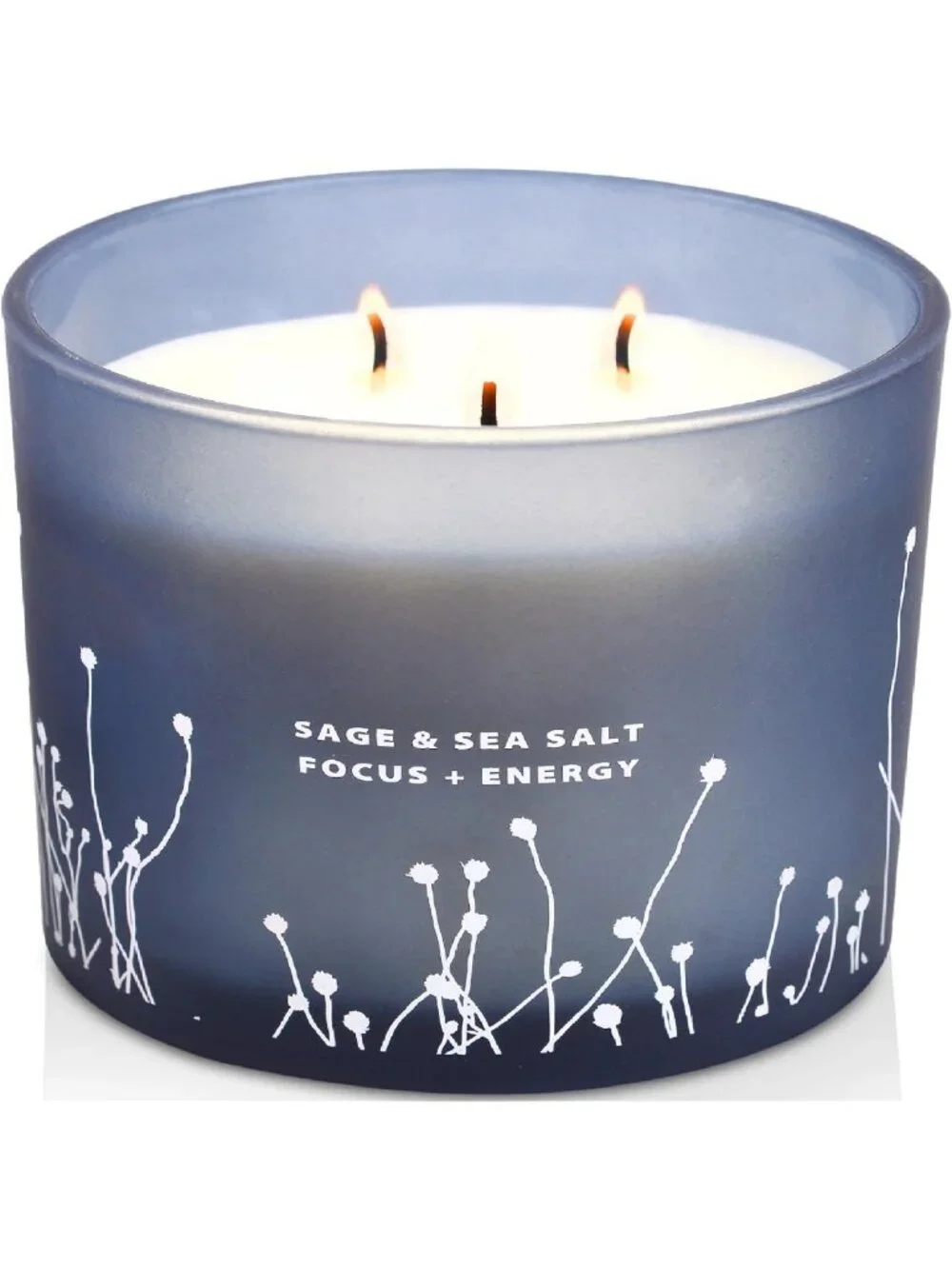 Large White Sage & Sea Salt 3-Wick Soy Candle - Aromatherapy for Cleansing